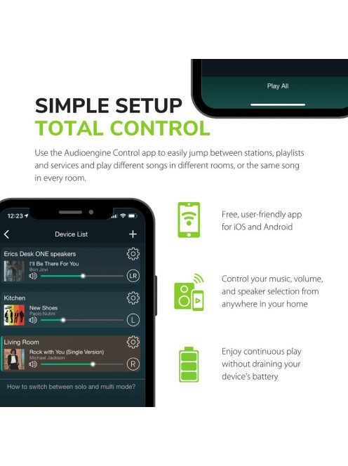 AUDIOENGINE A1-MR - Premium Wi-Fi Multiroom Powered Speaker System