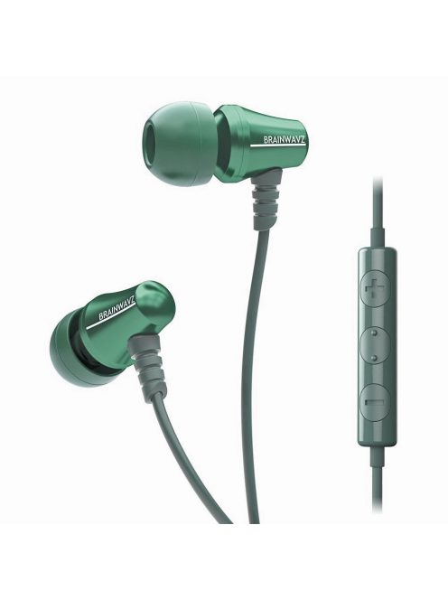 BRAINWAVZ JIVE -  Stereo high quality In-Ear headphones, with Mic and COMPLY® foam eartips  - Green