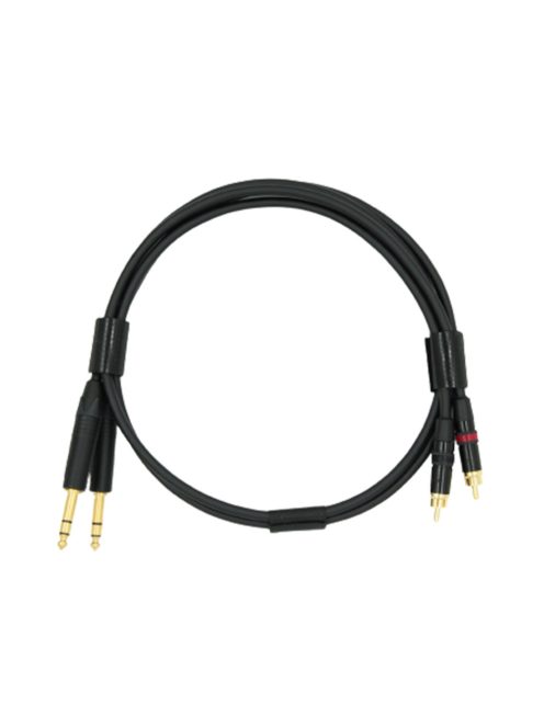 NEUTRINO TRS (M) - RCA (M) CABLE - HiFi Mogami Interconnect Cable Pair with Gold Neutrik 6.35mm TRS Male to RCA Male Connectors - 2m