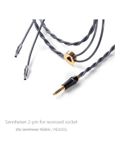   DD HIFI BC150B 2-PIN ADÂNCIT - Cablu de căști argintiu simetric cu conector de 4.4mm - 195cm