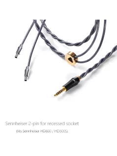   DD HIFI BC150B 2-PIN ADÂNCIT - Cablu de căști argintiu simetric cu conector de 4.4mm - 295cm