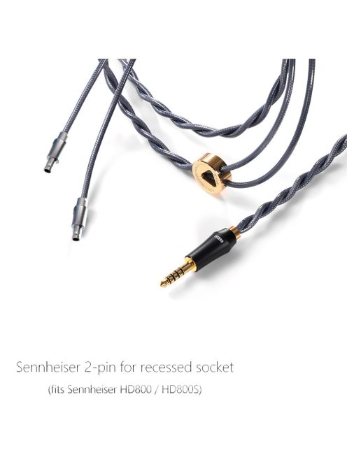 DD HIFI BC150B 2-PIN RECESSED - Balanced Silver Headphone Cable with 4.4mm Connector. - 295cm