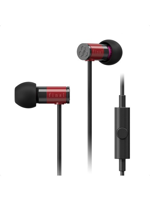 FINAL AUDIO E1000C - In-Ear-Kopfhörer mit einem dynamischen Treiber und Mikrofon - Rot