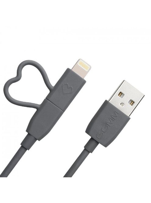 GGMM Universal USB cable with Lightning/MicroUSB head - Mfi - Grey