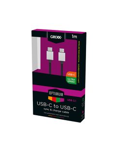   GRIXX OPTIMUM USB-C TO USB-C - Type-C to type-C 3.0 Ultra speed braided cable 1M 