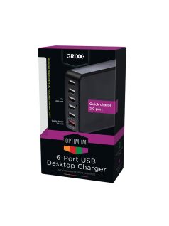   GRIXX OPTIMUM UNIVERSAL DESKTOP CHARGER - Wall charger with 6 USB ports