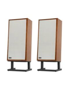   KLH MODEL FOUR - 3-Way Acoustic Suspension Closed Hi-Fi Loudspeaker pair with riser base - English Walnut
