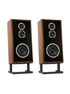   KLH MODEL FOUR - 3-Way Acoustic Suspension Closed Hi-Fi Loudspeaker pair with riser base - English Walnut