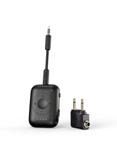   MEE AUDIO CONNECT AIR PRO - In-Flight Wireless Audio Transmitter and Receiver for AirPods and other Bluetooth Headphones with aptX Low Latency - Black