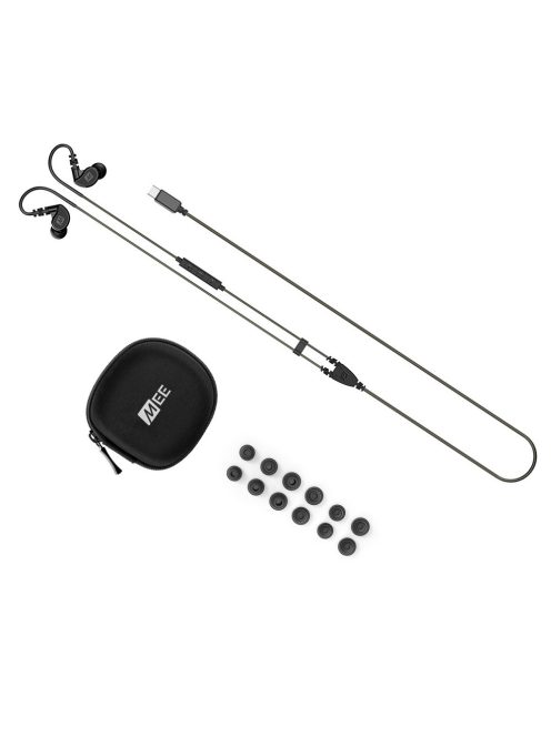 MEE AUDIO M6-USB - Memory Wire In-Ear Sports Headphones with Type-C Connector - Black