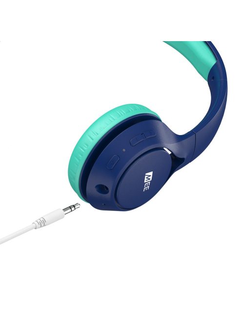 MEE AUDIO KIDJAMZ KJ45BT - Căști Bluetooth de ascultare sigură pentru copii cu limitator de volum și microfon - Albastru
