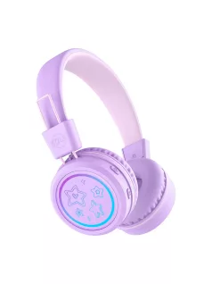   MEE AUDIO KIDJAMZ KJ55BT - Safe Listening Bluetooth Headphones for Kids with Volume-Limiter and Mic - Lavender