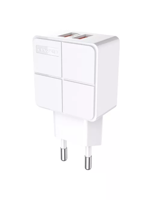 AWEI C-500 - Wanddoppelladegerät mit USB-Anschluss EU 2,4A - Weiß