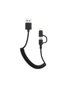   AWEI CL-53 - Retractable 2-in-1 Micro USB / Lightning USB Cable 1m - Black