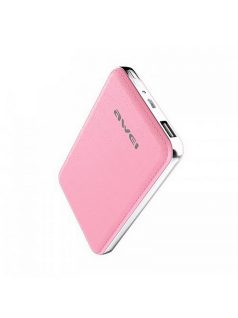   AWEI P84K - Portable 10400mAh Powerbank with Elegant Leather Effect Case  - Pink