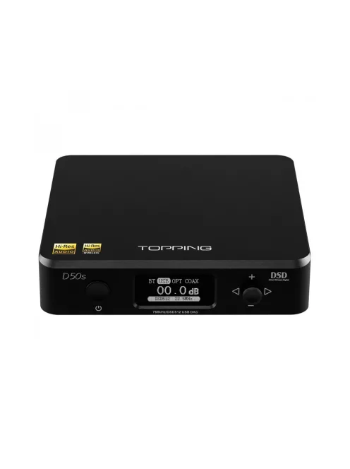 TOPPING D50S - Hochwertiger Desktop-DAC 32bit 768KHz DSD512 - Schwarz