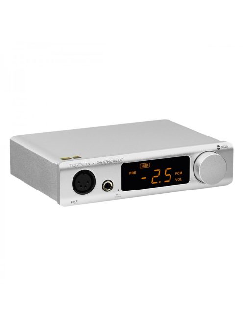 TOPPING EX5 - Premium Quality Desktop MQA DAC and NFCA Headphone Amplifier 32bit 768kHz DSD512 - Silver