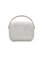  VIFA HELSINKI - Portable premium bluetooth stereo speaker with real leather strap and woven "KVADRAT" textile cover - Sandstone grey