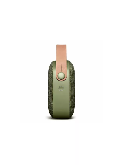  VIFA HELSINKI - Portable premium bluetooth stereo speaker with real leather strap and woven "KVADRAT" textile cover - Willow-Green