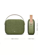  VIFA HELSINKI - Portable premium bluetooth stereo speaker with real leather strap and woven "KVADRAT" textile cover - Willow-Green