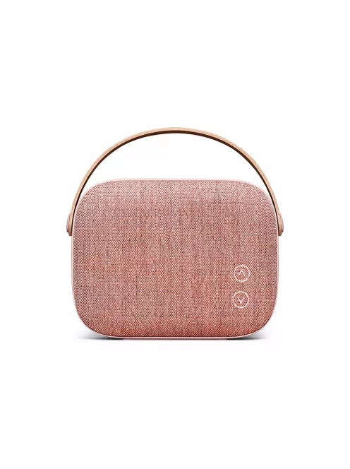 VIFA HELSINKI - Portable premium bluetooth stereo speaker with real leather strap and woven "KVADRAT" textile cover - Dusty rose - DEMO