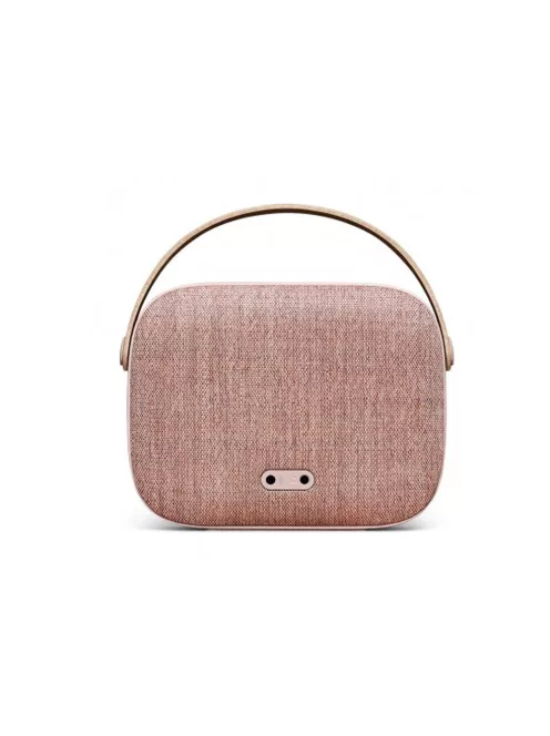  VIFA HELSINKI - Portable premium bluetooth stereo speaker with real leather strap and woven "KVADRAT" textile cover - Dusty rose