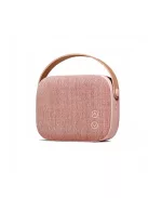  VIFA HELSINKI - Portable premium bluetooth stereo speaker with real leather strap and woven "KVADRAT" textile cover - Dusty rose