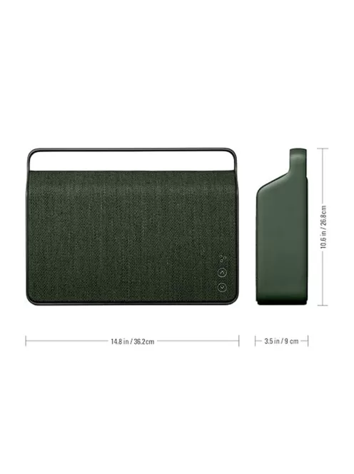 VIFA COPENHAGEN 2.0 - Portable premium wireless multi-room speaker with woven "KVADRAT" textile cover - Pine green