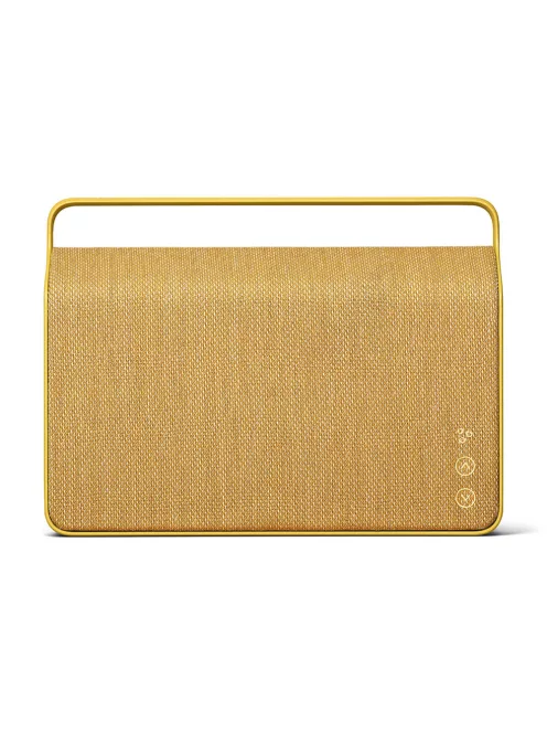 VIFA COPENHAGEN 2.0 - Portable premium wireless multi-room speaker with woven "KVADRAT" textile cover - Sand yellow