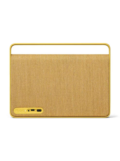 VIFA COPENHAGEN 2.0 - Portable premium wireless multi-room speaker with woven "KVADRAT" textile cover - Sand yellow