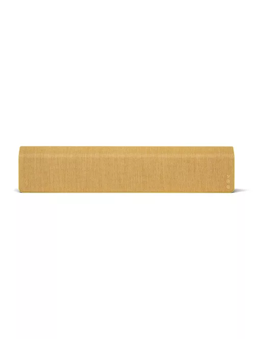 VIFA STOCKHOLM 2.0 - Premium wireless multi-room speaker with woven "KVADRAT" cover, wall console and remote controller - Sand yellow - DEMO