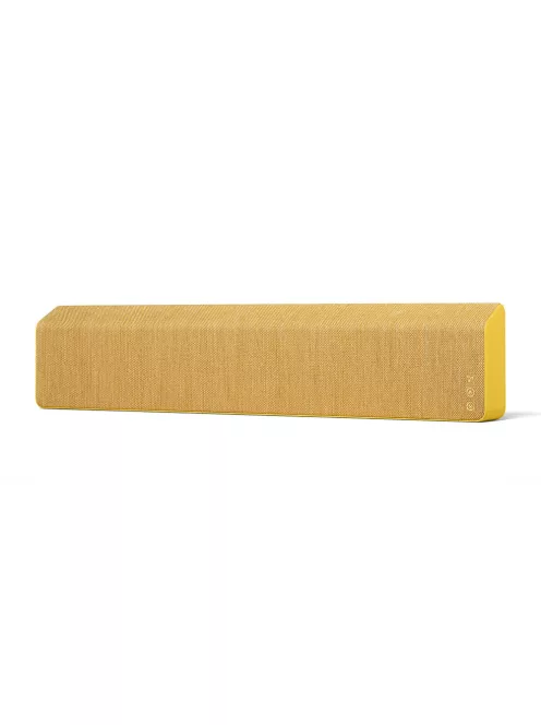 VIFA STOCKHOLM 2.0 - Premium wireless multi-room speaker with woven "KVADRAT" cover, wall console and remote controller - Sand yellow