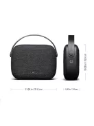  VIFA HELSINKI - Portable premium bluetooth stereo speaker with real leather strap and woven "KVADRAT" textile cover - Slate black