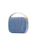  VIFA HELSINKI - Portable premium bluetooth stereo speaker with real leather strap and woven "KVADRAT" textile cover - Aqua Blue