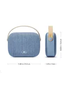  VIFA HELSINKI - Portable premium bluetooth stereo speaker with real leather strap and woven "KVADRAT" textile cover - Aqua Blue