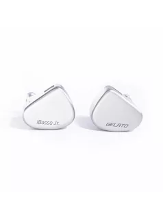  IBASSO JR GELATO - Single Dynamic Driver In-ear Monitor Earphones with Silver Plated Copper 2-Pin Cable - Silver
