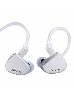   IBASSO JR GELATO - Single Dynamic Driver In-ear Monitor Earphones with Silver Plated Copper 2-Pin Cable - Silver