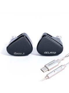   IBASSO JR GELATO DSP - A dynamic driver In-ear monitor earphone with USB Type-C microphone and silver-plated copper 2-Pin cable - Black