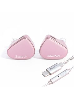   IBASSO JR GELATO DSP - A dynamic driver In-ear monitor earphone with USB Type-C microphone and silver-plated copper 2-Pin cable - Pink