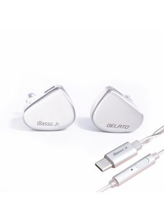  IBASSO JR GELATO DSP - A dynamic driver In-ear monitor earphone with USB Type-C microphone and silver-plated copper 2-Pin cable - Silver