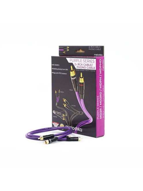 MELODIKA PURPLE SERIES MD2R - RCA M and RCA M Cable Pair - Purple - 1,5m
