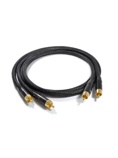   MELODIKA PURPLE SERIES MD2RD BLACK EDITION - 4N OFC Directional RCA Male to RCA Male Signal Cable Pair with Gold Plated Connectors - 1m