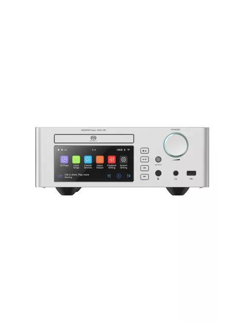 SHANLING SCD1.3R - Desktop SACD Player with Second-Generation 24-bit R2R DAC Headphone Amplifier and Streamer Wi-Fi Bluetooth 5.0 aptX HD LDAC 32-bit 768kHz DSD512 - Silver