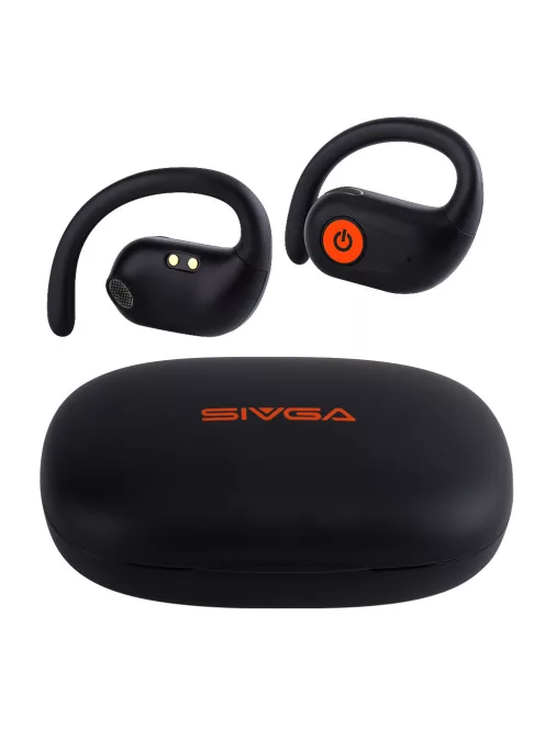 SIVGA AUDIO SO1 - Truly Wireless (TWS) On-ear Sports Earphones with Wireless Charging (Qi) Bluetooth 5.3 IPX5 - Black