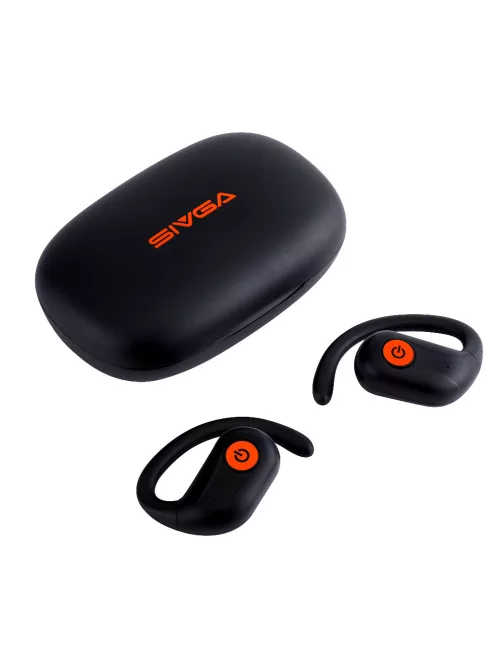 SIVGA AUDIO SO1 - Truly Wireless (TWS) On-ear Sports Earphones with Wireless Charging (Qi) Bluetooth 5.3 IPX5 - Black