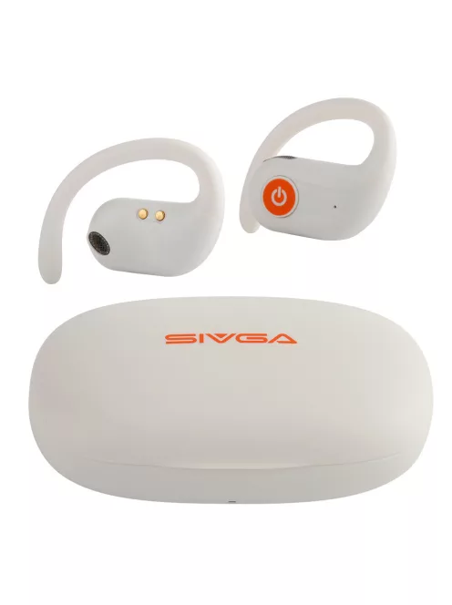 SIVGA AUDIO SO1 - Truly Wireless (TWS) On-ear Sports Earphones with Wireless Charging (Qi) Bluetooth 5.3 IPX5 - White