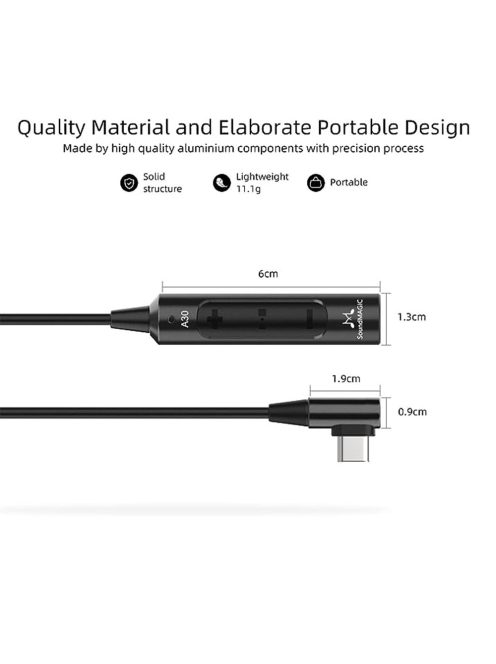 SOUNDMAGIC A30 - Portable DAC and headphone amp with USB Type-C connector