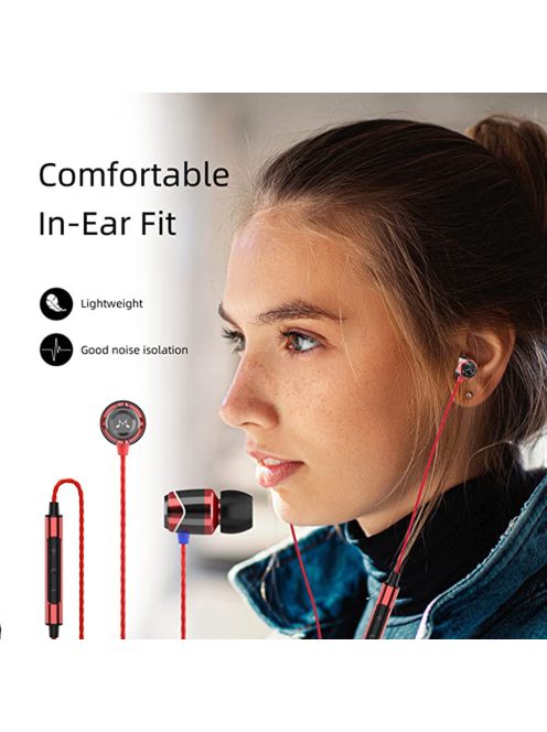 SOUNDMAGIC E10C  - Stereo high quality multi award winner In-Ear headphones with Mic. - Red
