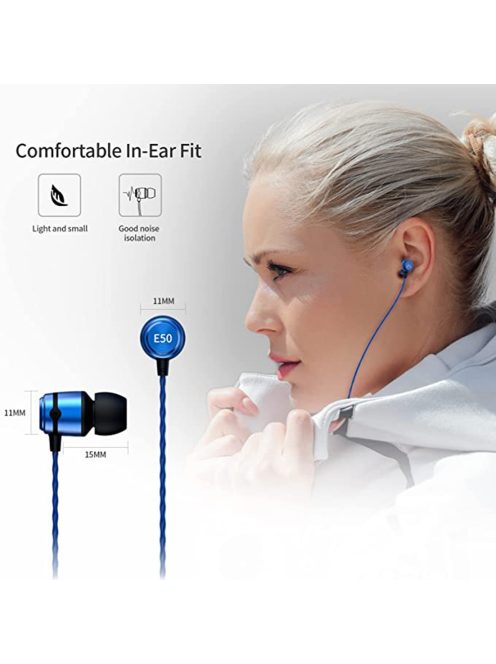 SOUNDMAGIC E50 - Stereo high quality In-Ear headphones for detailed music - Blue