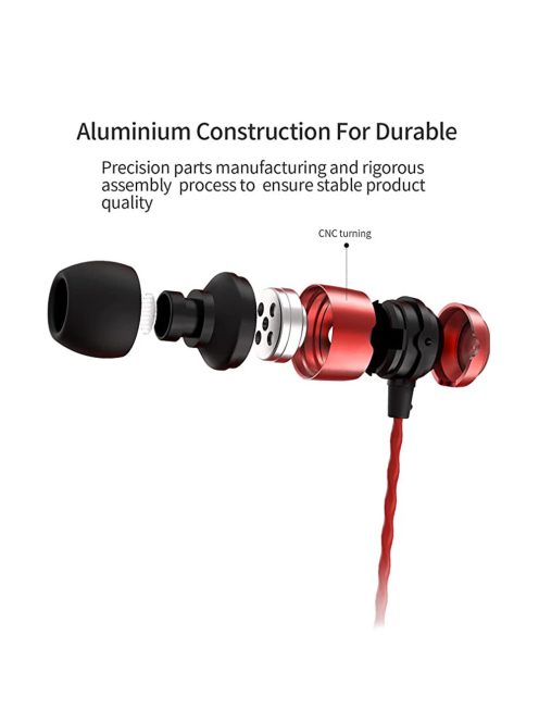 SOUNDMAGIC E50C - Stereo high quality In-Ear headphones for detailed music with Mic. - Red